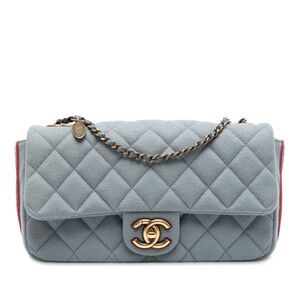 Chanel Paris Salzburg Medium Quilted Felt Cc Eyelet Flap